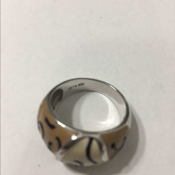 Vintage Enamel Tiger Print Statement Ring - Picture 5 of 9